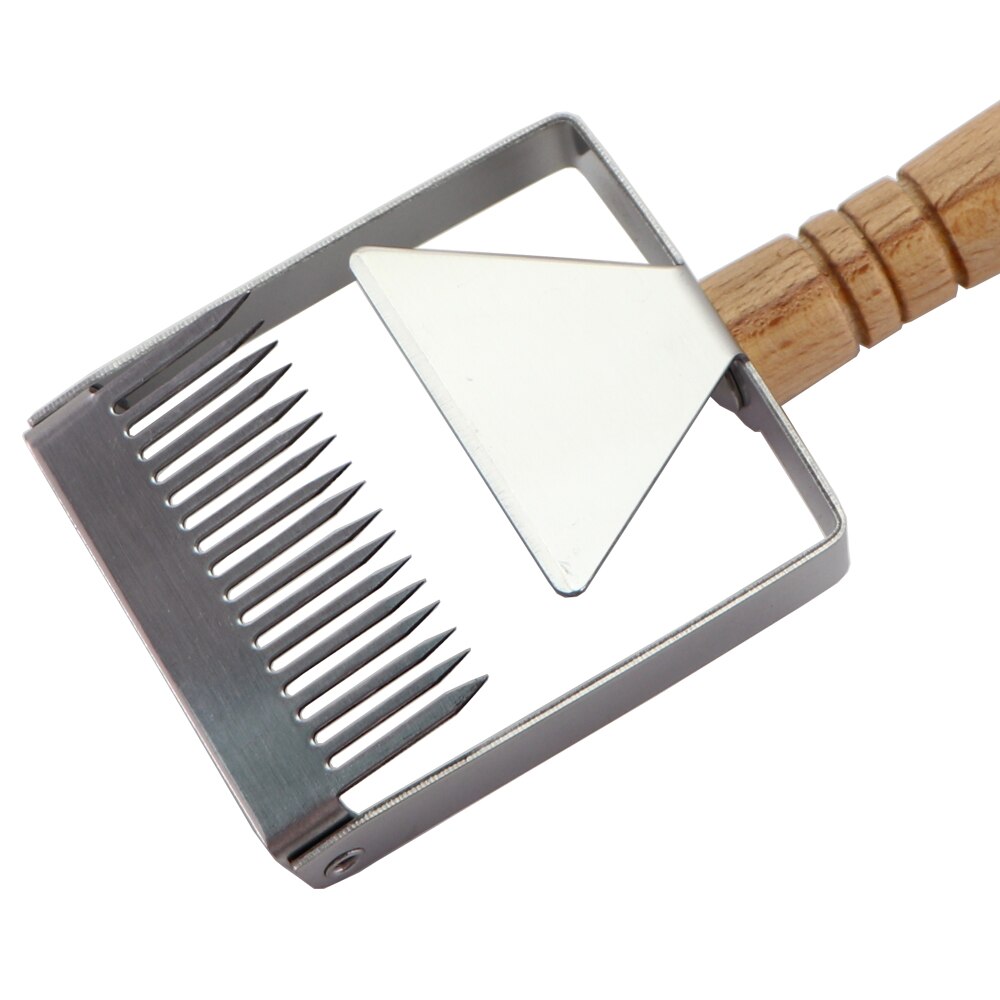 Multifunctional Beehive Honey Cutter Uncapping Fork Wooden Handle Honeycomb Scraper Stainless Steel Knife Shovel Beekeeping Tool