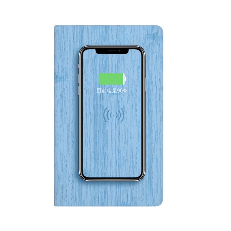 Exquisite A6 Leather Notepad Travel Power Wireless Charging Agenda Diary Planner Mini Pocket Notebook