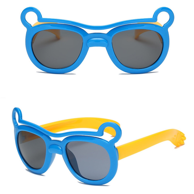 OLOEY Neue Nette Bär Polarisierte freundlicher Sonnenbrille Jungen Mädchen Baby Kleinkind Weiche Rahmen Sonnenbrille Brillen freundlicher Schattierungen UV400 Gafas