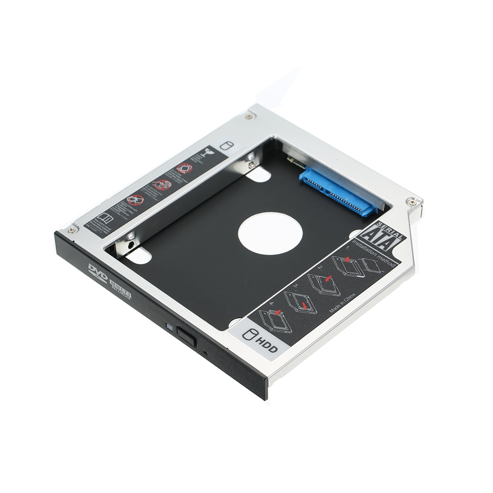 Hard Drive Caddy Tray SATA 2nd HDD SSD Caddy Case for 12.7mm Universal CD/DVD-ROM