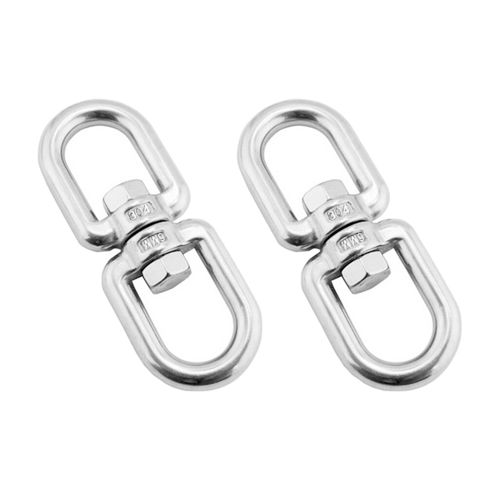 2x Outdoor Stainless Steel Climbing Carabiner Ring Chain Safety Locking Hook