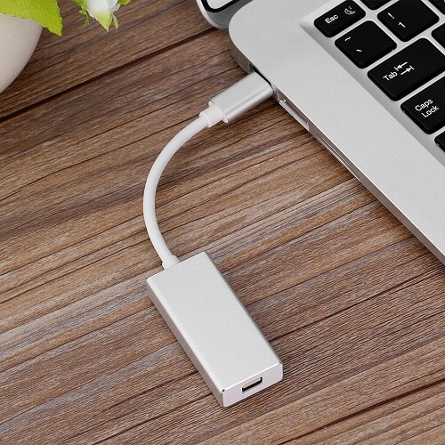 4K 60Hz USB C TO Mini Displayport Adapter Hub for MacBook Pro Chromebook Pixel Dell XPS iMac Apple Cinema Display: Silver