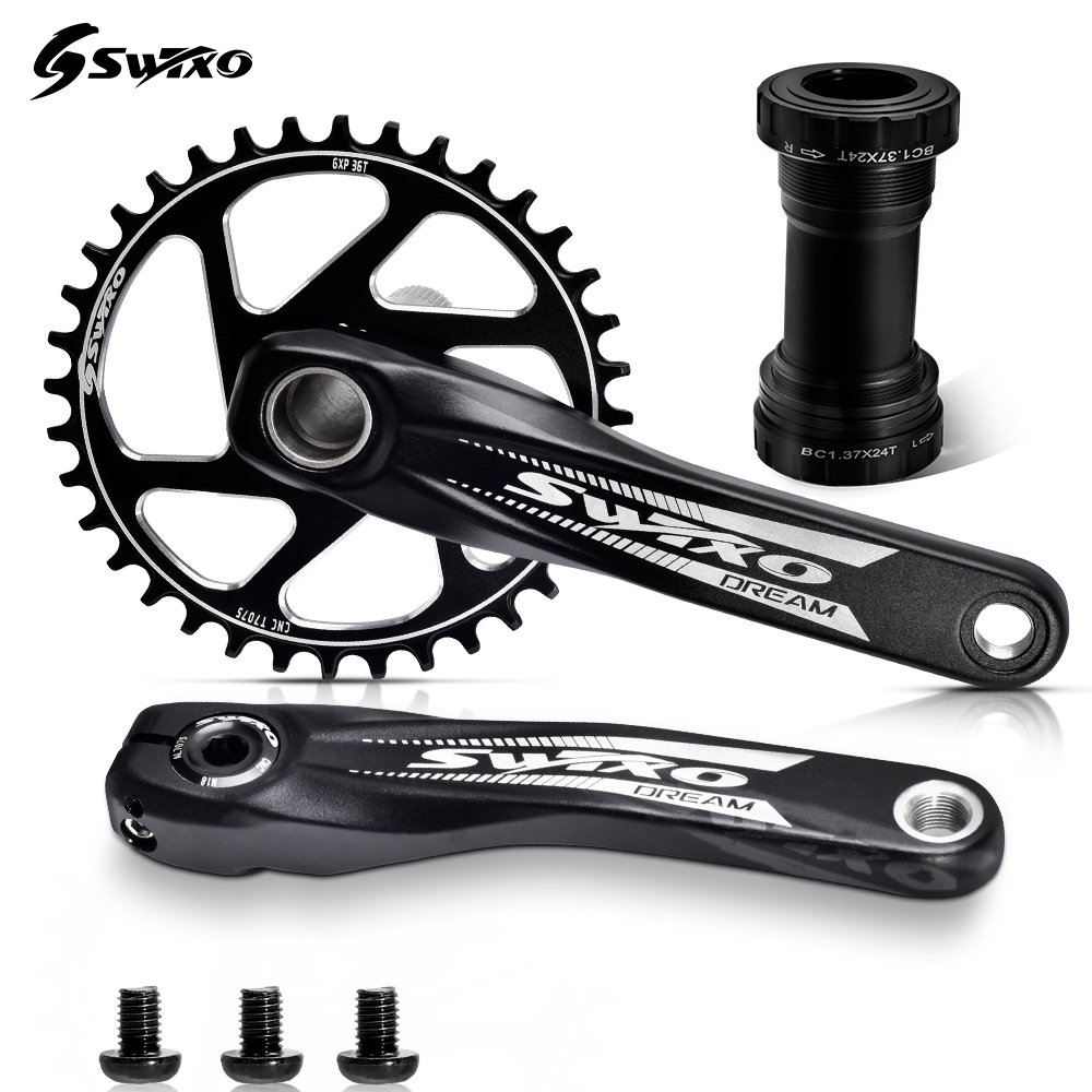 SWTXO MTB Cranks Arms for Bicycle Crankset Bottom Bracket MTB Crank 170/175mm Chainring Crown 32T 34T 36T 38T Teeth for Sram xx1