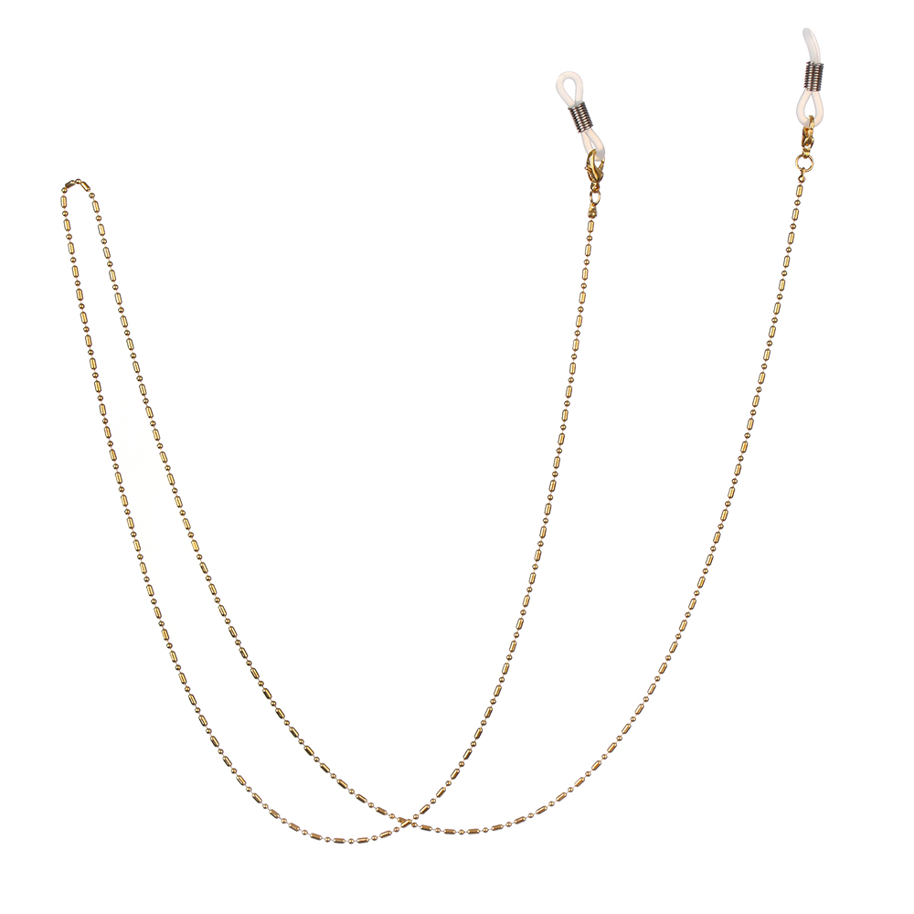 Chaînes de lunettes à perles Vintage 61/80cm | Cordon de lunettes ajustable, collier lanière pour femmes et hommes, porte-lunettes de lecture, de retenue: gold