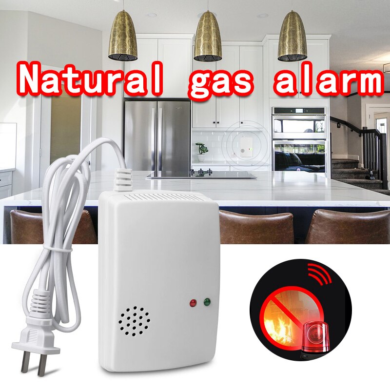 Natuurlijke Alarm Gaslek Detector Brandbaar Alarm Natuurlijke Draagbare Waarschuwing Rookmelder Eu Plug