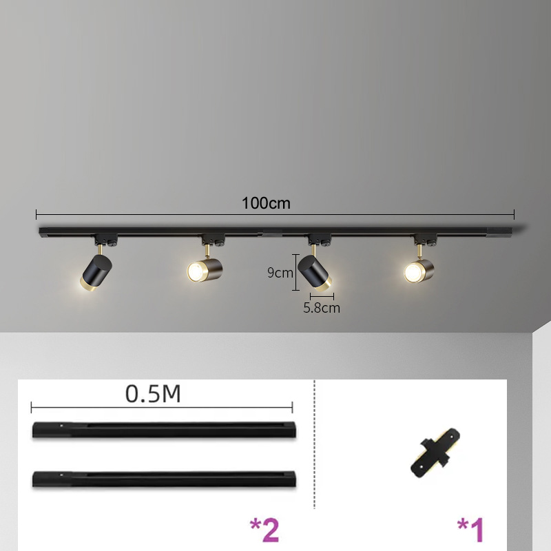GU10 LED Ceiling Light Spotlight House Decoration Corridor Track Lamp Angles Adjustable Decor Rail Ceiling Lamp Lighting Fixture: Blue