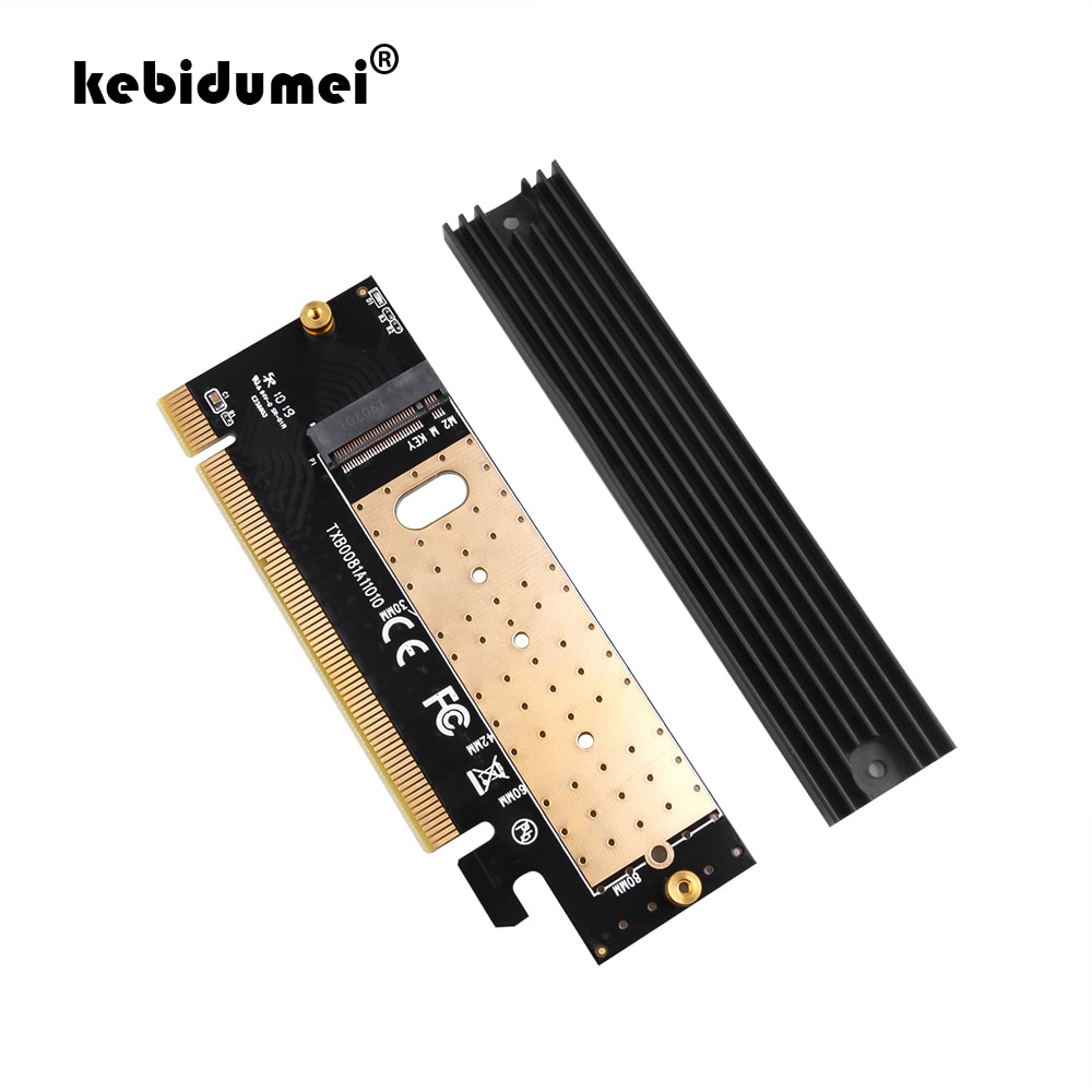 Kebidumei M.2 NVMe SSD adaptador M2 a PCIE 3,0 X16 tarjeta controlador M clave interfaz PCI Express 3,0x4 tamaño 2230-2280