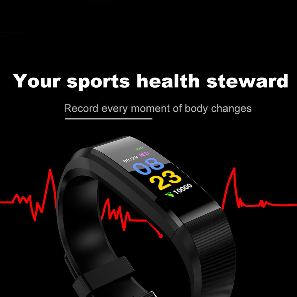 Smart Bracelet Fitness Watch Band Smart Blood Pressure Bracelet Tracker Heart Rate PK MiBand Smartband message push