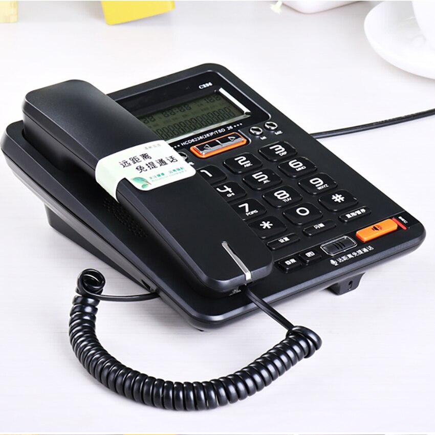 Grote Knop Desktop Telefoon Vaste Telefoon Met Caller Id, Verstelbare Lcd Helderheid, handsfree Bellen Voor Hotel, Kantoor