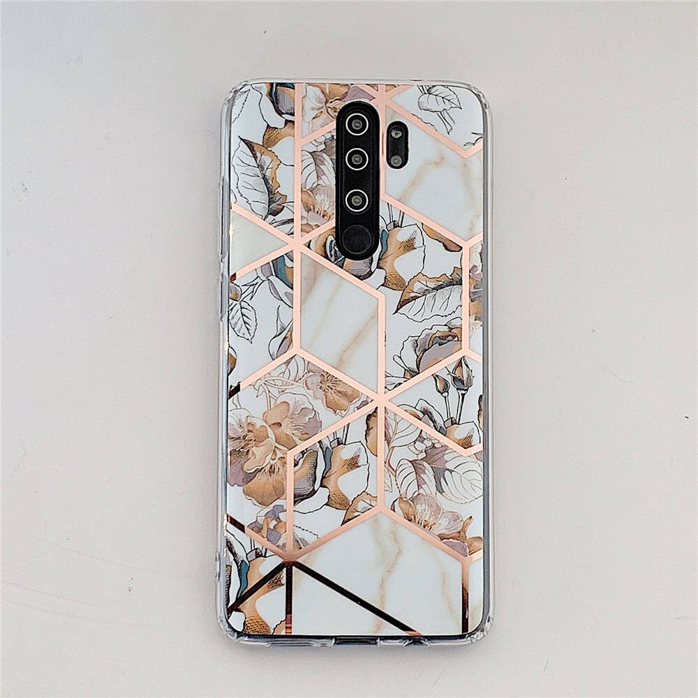 Plating Bloem Telefoon Gevallen Voor Xiaomi Redmi Note 8 Pro Case Voor Xiaomi Redmi Note 7 8 6 5 Pro case Cover Silicone Soft TPU Back