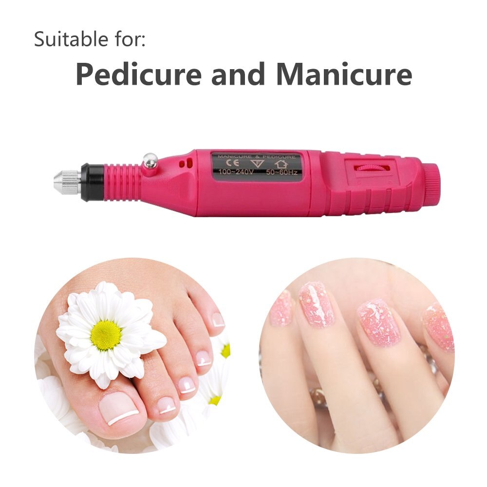 Kit de forage d'art d'ongle de forme de stylo, Kit électrique de pédicure de Machine de classement de perceuse de clou acrylique de dissolvant d'ongle de manucure pour la beauté