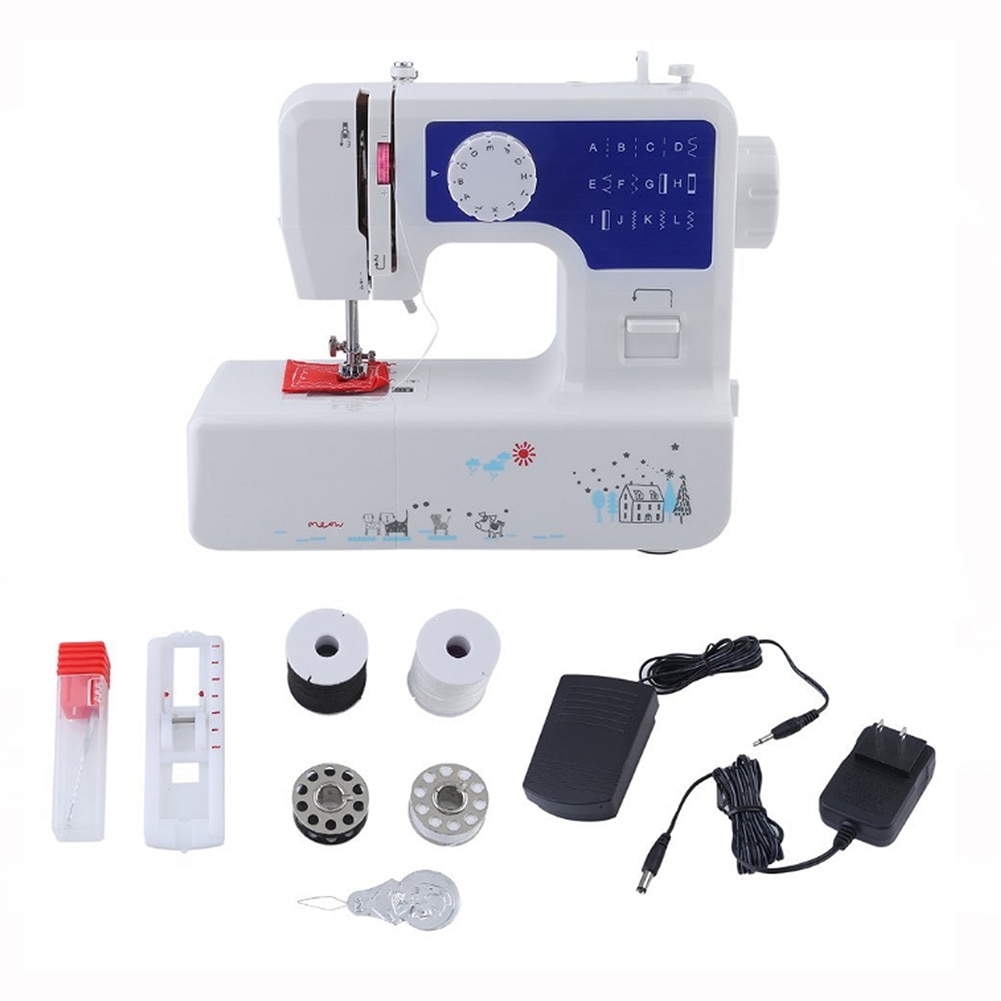 Mini Hause Multifunktions Elektrische Nähte Stoff NäHenne Maschine mit LED Licht tragbare nützliche näHenne maschine
