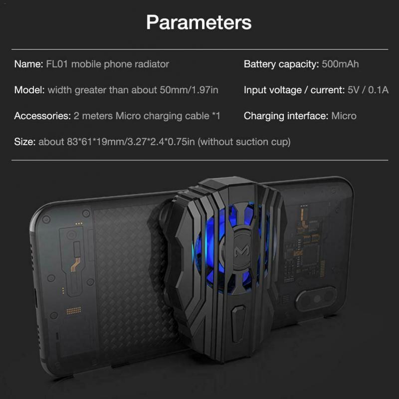 Radiador de teléfono móvil para juegos, Enfriador de Teléfono Universal, soporte de ventilador de refrigeración portátil, funda de ventilador, Gamepad de potencia