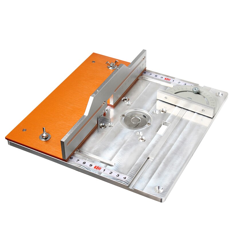 Aluminium Router Table Insert Plate Electric Wood Milling Flip Board With Miter Gauge Guide Set Table Saw Woodworking Workbench: C