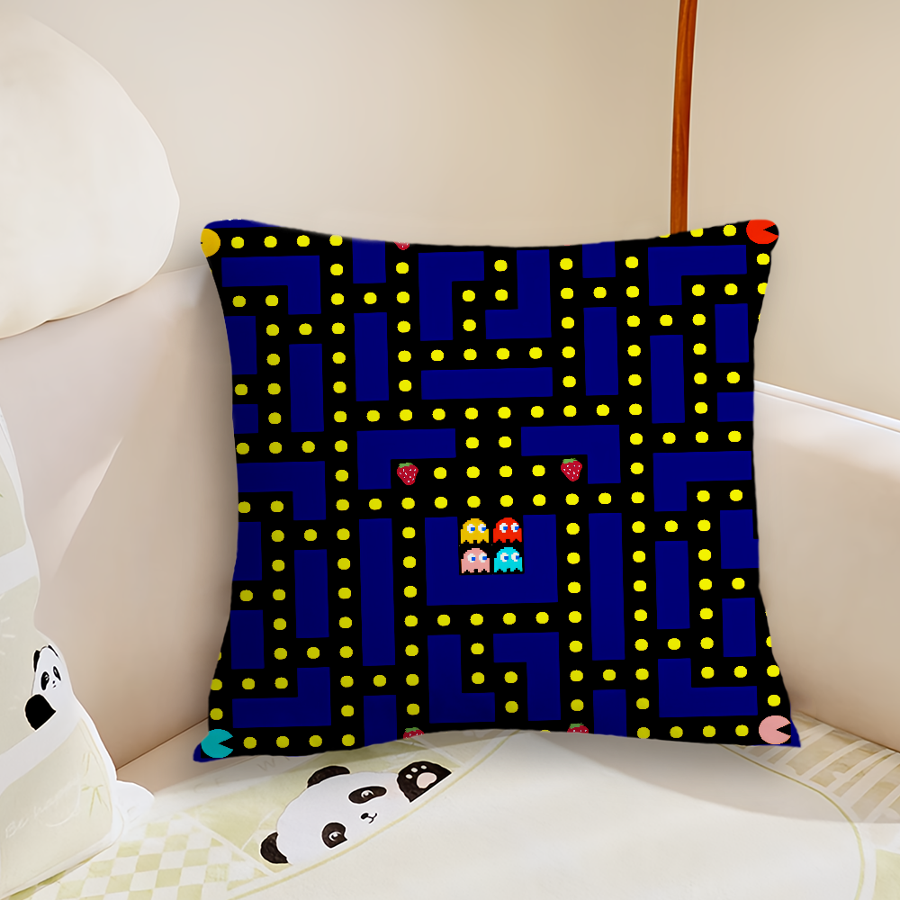 Funda de cojín con temática de juego, cómoda y suave, para sofá, sala de juegos, decorativa, lavable a máquina, para niños: 500 mm x 500 mm / YELLOW