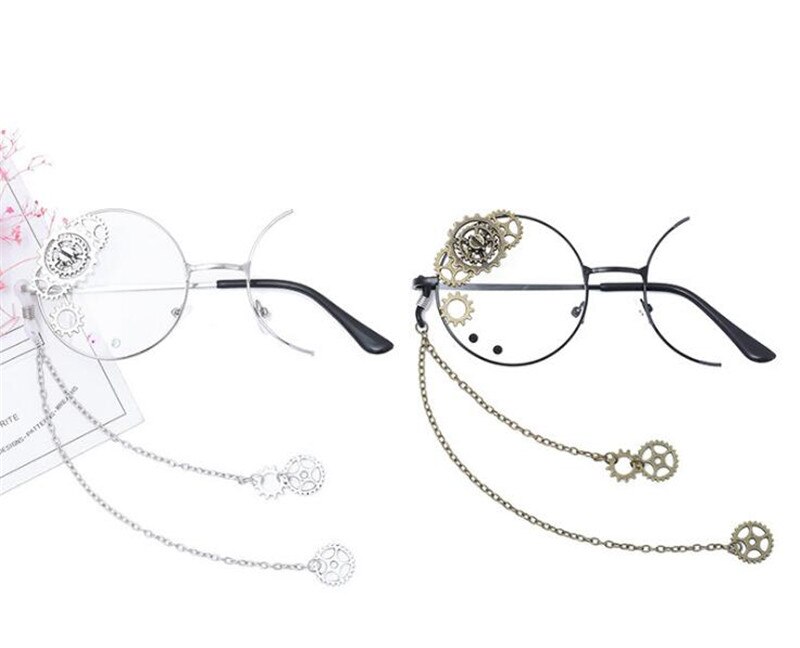 Lolita punk Bat Gear colgantes con gafas personalidad de estudiante con gafas con media montura D023