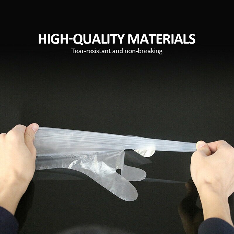 100/200/500PCS Polythene Clear Disposable Gloves Food Cleaning Catering Beauty