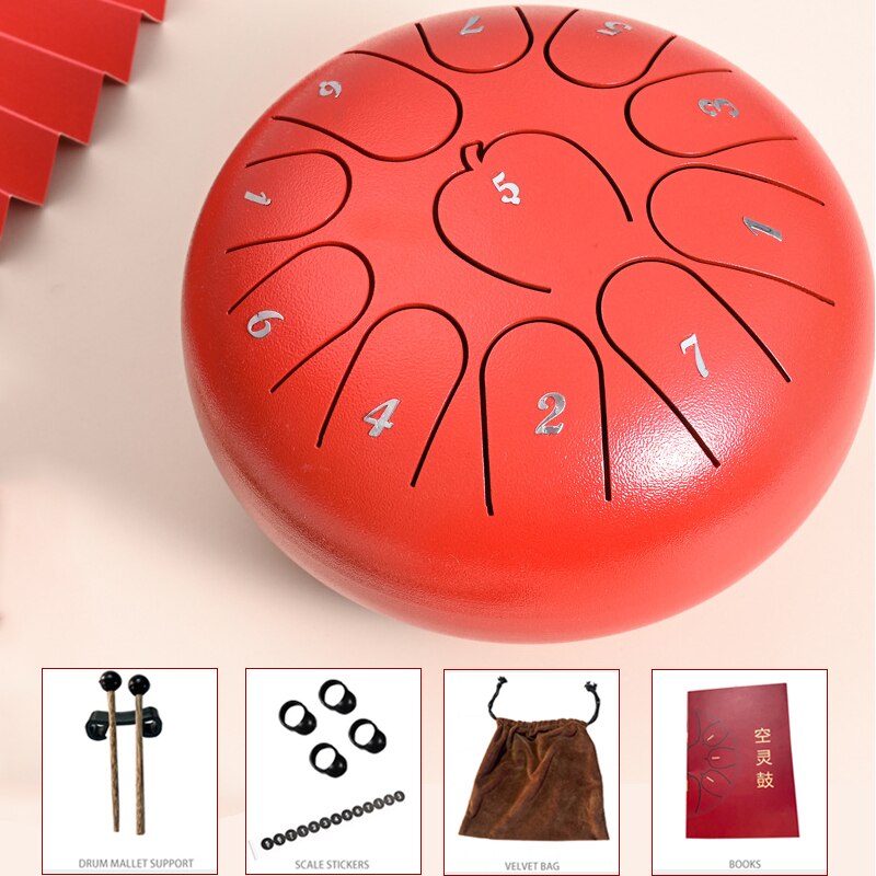 Tongue Drum 11 Notes 6 Inches For Hang Drum Instrument Mini Percussion Lotus Drum Worry Free yoga zazen therapists performa