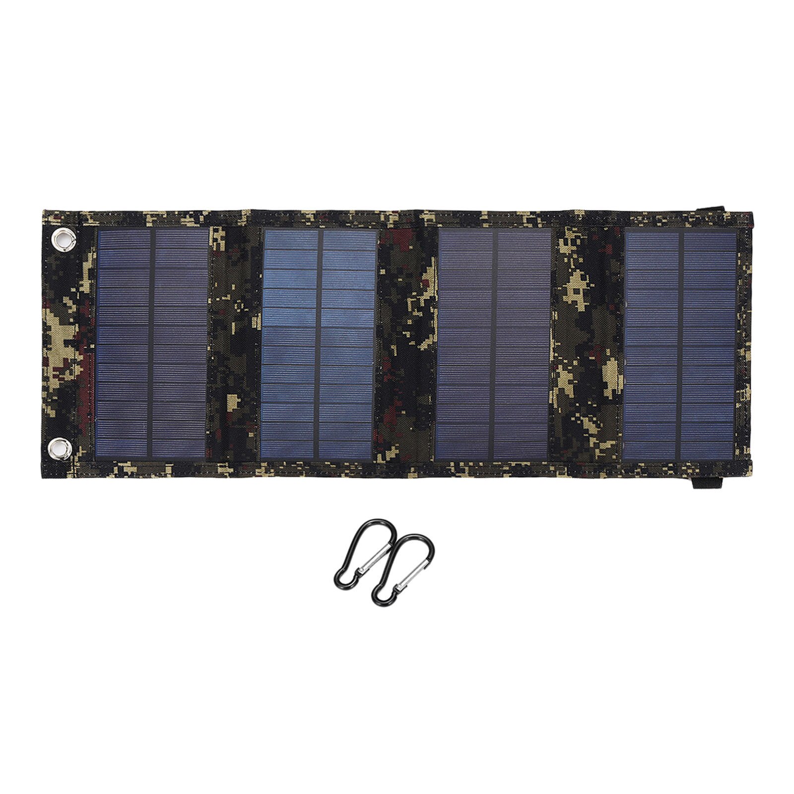 20W Solar Panel USB Portable Waterproof Monocrystalline Folding Solar Charger Power Bank for Smartphones Hiking RV Trip Outdoor