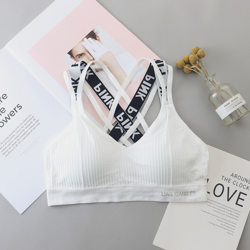 Roze Sportbeha Padded Yoga Vrouwen Modale Beha Bralette Beha Sport Bh Top Fitness Gym Running Top Bras: White Bra-2