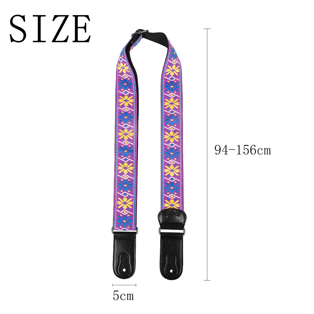 Correa de guitarra para bajo, correas bordadas de cuero y algodón, correa ajustable para el cuello con selección, accesorios para bajo y guitarra acústica eléctrica