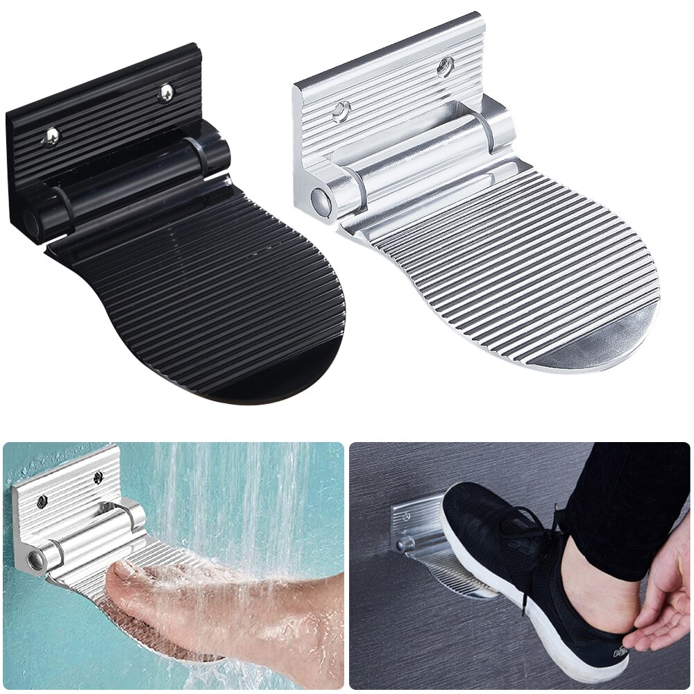 Foldbart bad fodstøtte piedestal skridsikkert brusebad fodskammel pedal aluminiumslegering vægmonteret vask fod trin badeværelsesprodukter