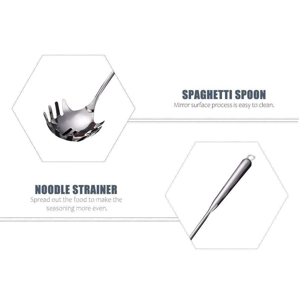 Stainless Steel Pasta Spoon Spaghetti Spoon Server Heat Resistant Pasta Spoon for Home