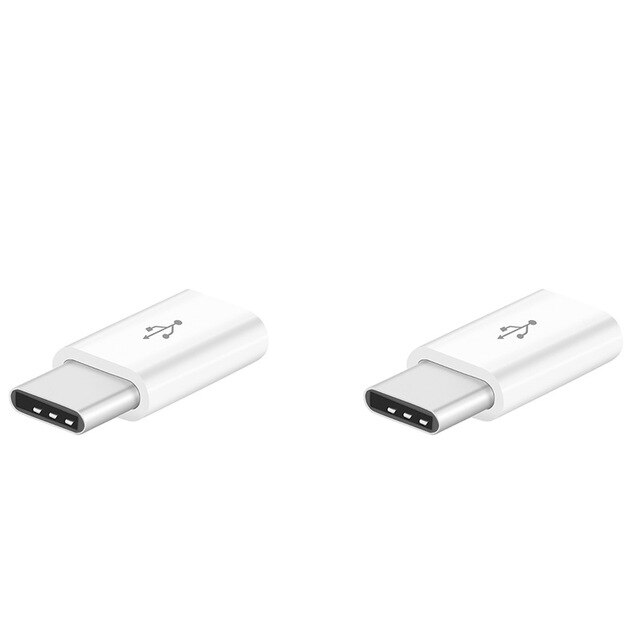 1/2/5Pcs Mobile Phone Adapter Micro USB To USB C Adapter Microusb Connector for Huawei Samsung Galaxy Xiaomi Adapter USB Type C: 2pcs White