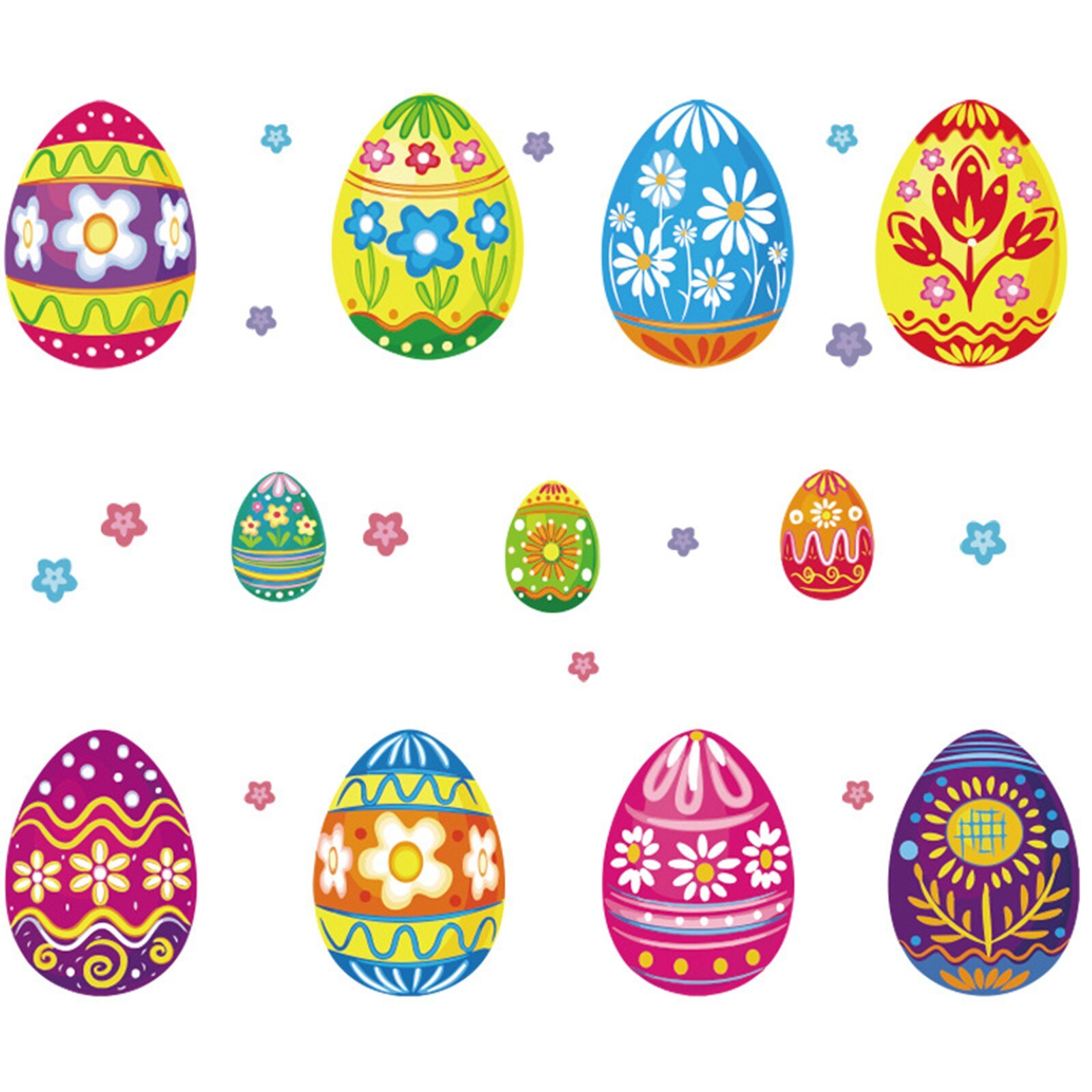 Easter Window Stickers Bunny Egg Carrot Stickers Decal Happy Easter Decor For Home Year Party Self Adhesive #50g: Default Title