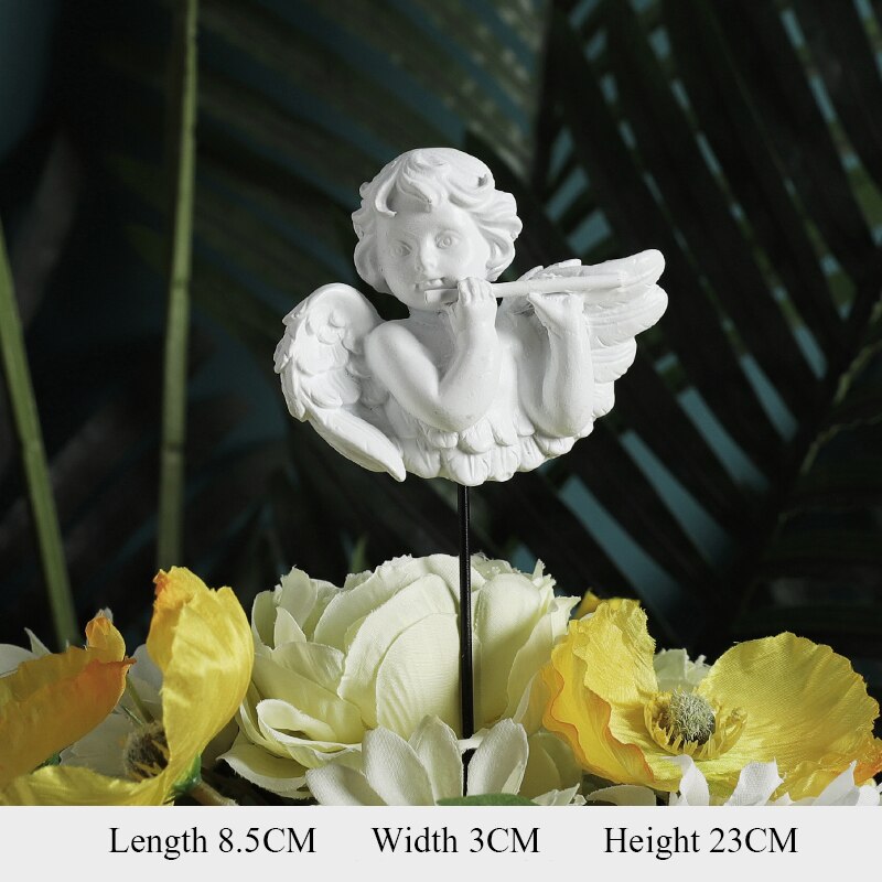 Angel Flower Potted Ornaments Home Garden Ornaments Flower Pot Decoration: Army Green