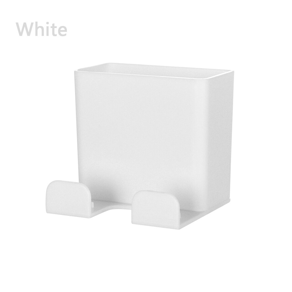 1PC Paste Style Mobile Phone Charging Holder Bracket For IPhone Keyring Wall Mount Stand Universal Practical Wall Storage Shelf: type 4 white