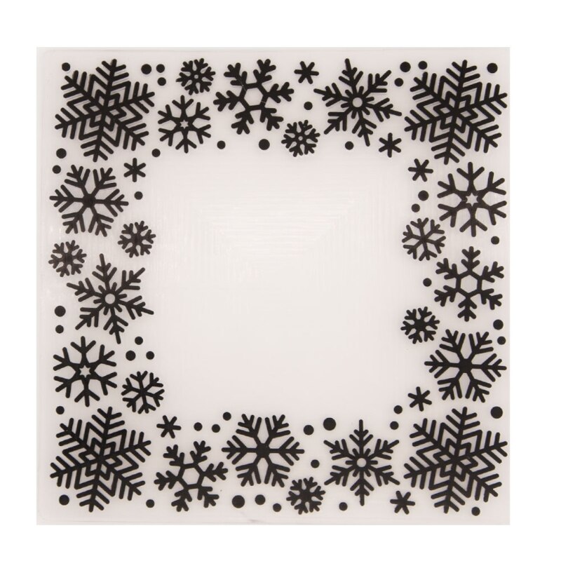 Christmas Snowflake Plastic Embossing Folder Stencil Template DIY Craft Making Pattern Background Paper Cards Scrapbooking