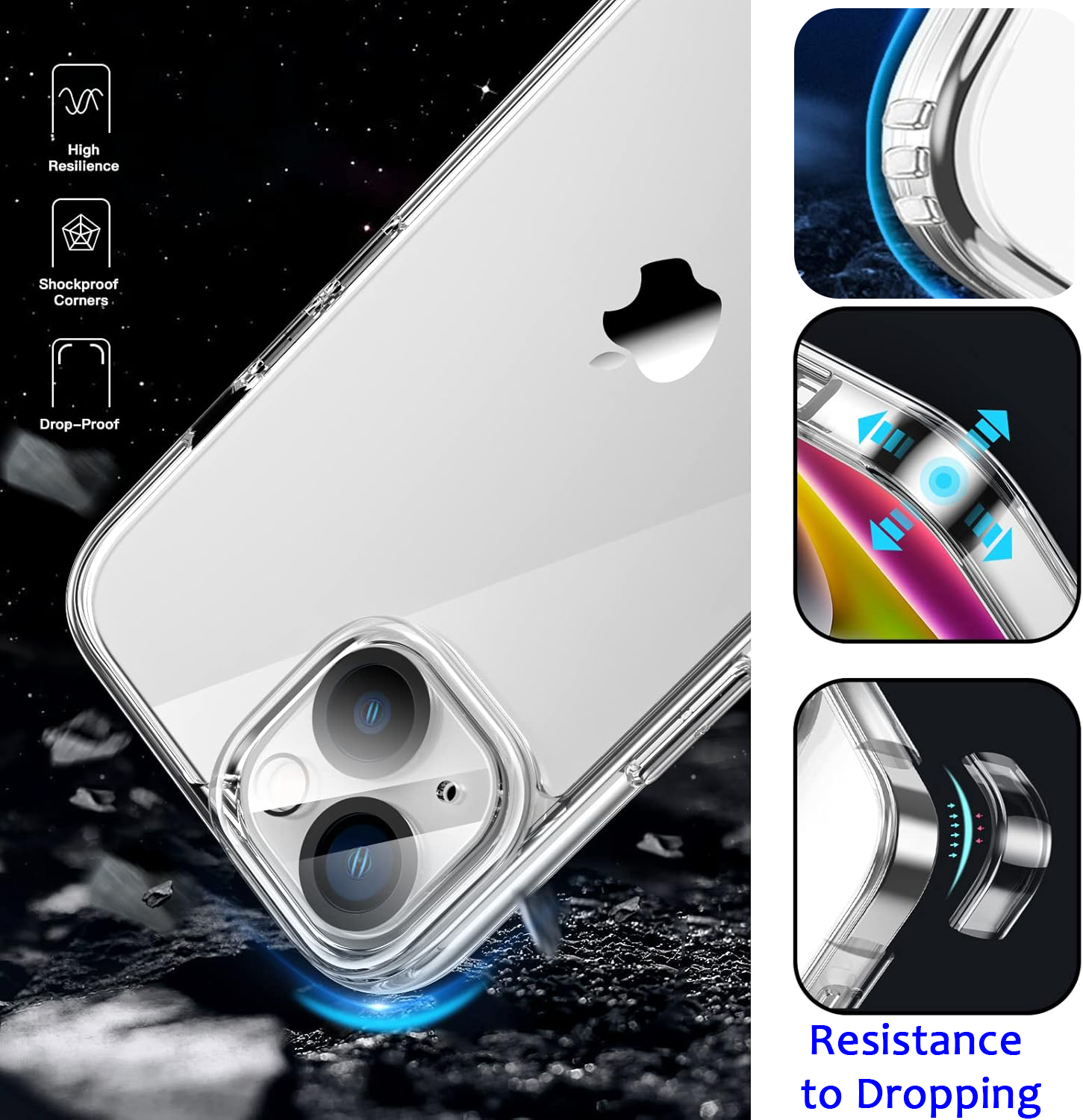 Przezroczyste etui na telefon iPhone 6 6S 7 8 11 12 13 14 SE X XR Xs Max 2020 2022 mini zawodowiec plus TPU Silikonowe Plecki