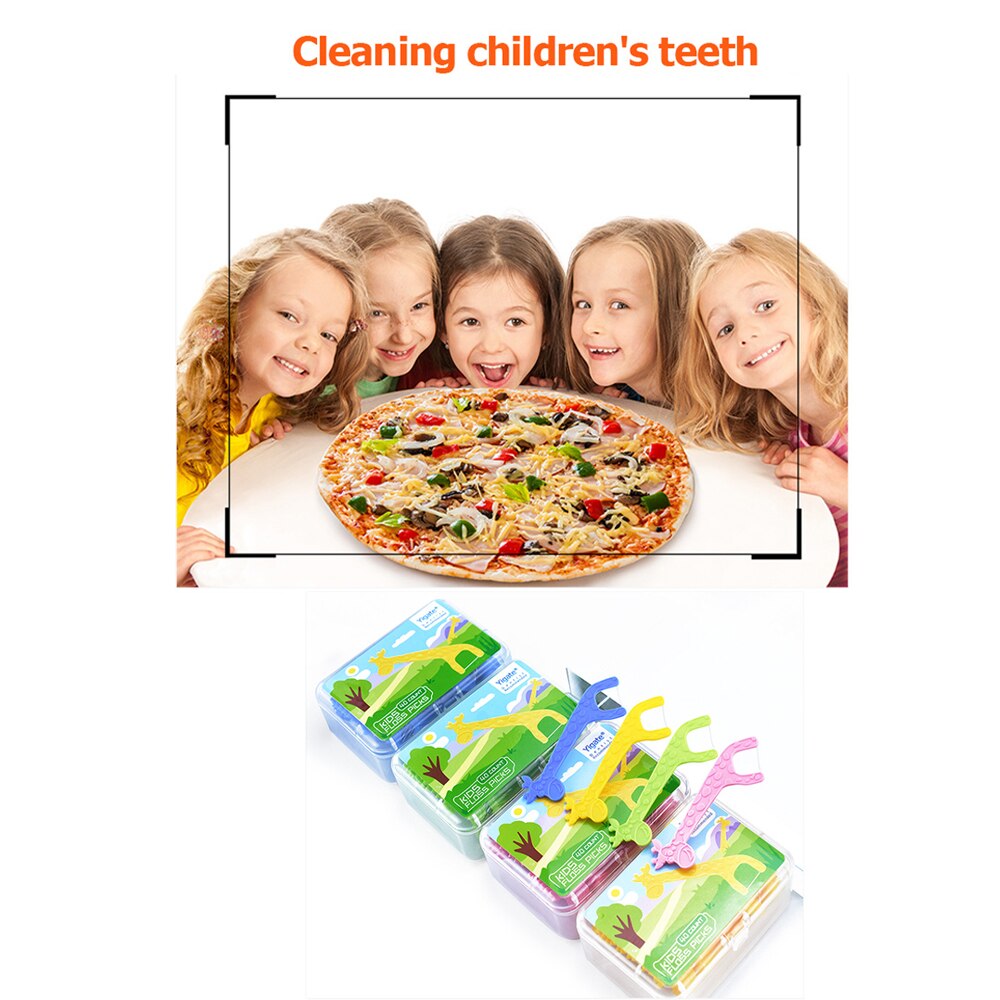 40Pcs Kids Leuke Dentals Floss Bleken Tandenstokers Floss Pick Interdentale Borstel Tanden Schoon Voor Orale Diep Schoon