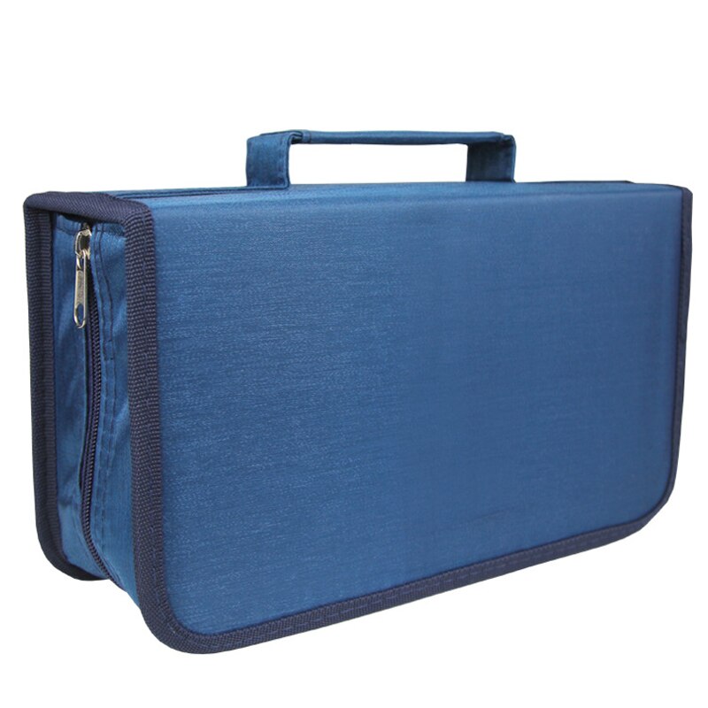 Étui de rangement pour DVD et CD, support de grande capacité pour disque, sac de transport Portable pour accessoires DVD et CD, 128: Bleu