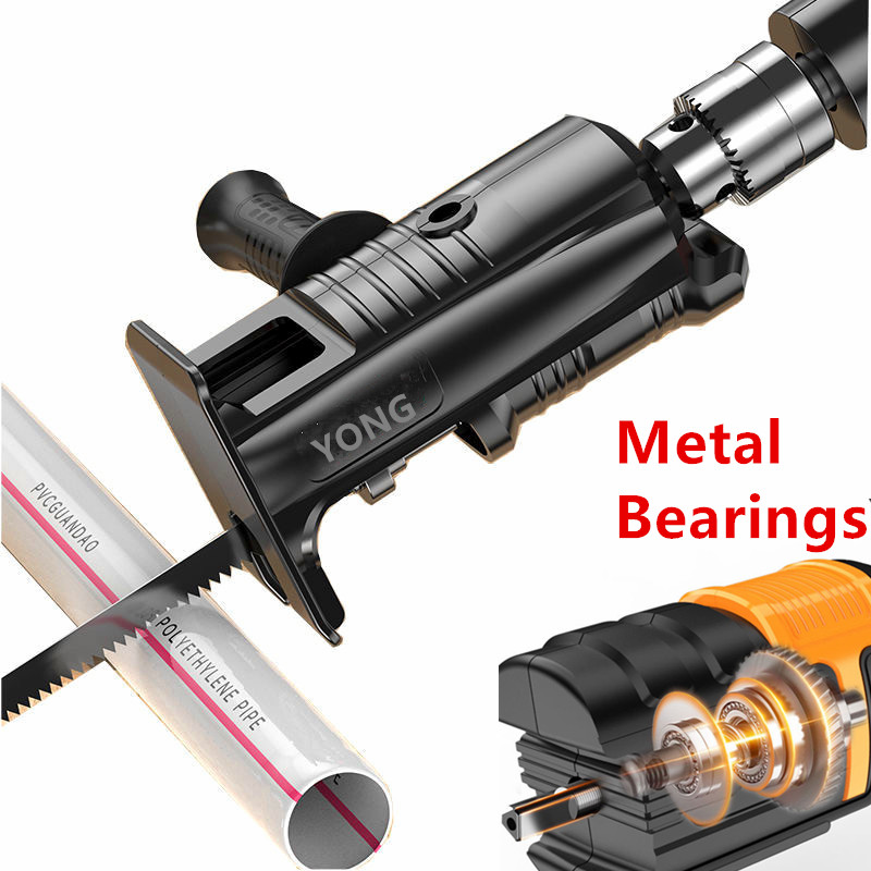 Perceuse électrique modifiée en adaptateur de scie alternative, tête de Conversion de tournevis pour outil de coupe du bois et du métal avec lame de scie