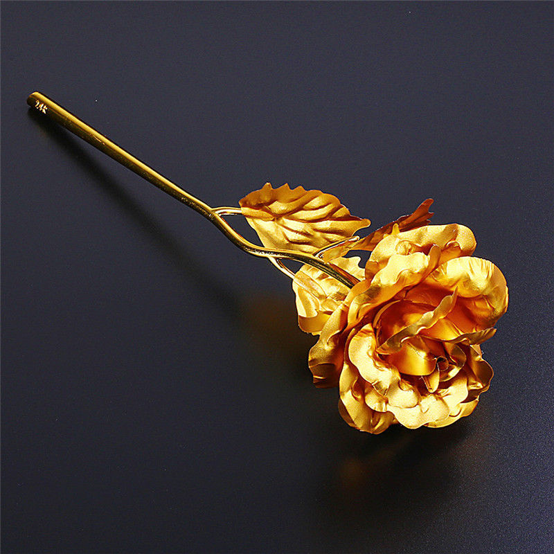 24k guld rose blomst valentinsdag festlig fest bryllup fødselsdag multi-farve belagt romantisk elsker kæreste: Guld