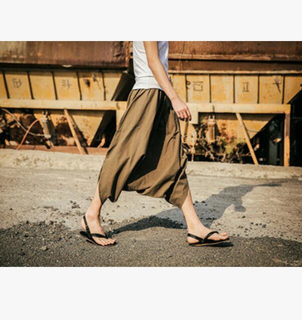 Pantalones bombachos holgados de lino para mujer, pantalón bombacho con falda, con gran entrepierna, para club nocturno, novedad de verano,: 4