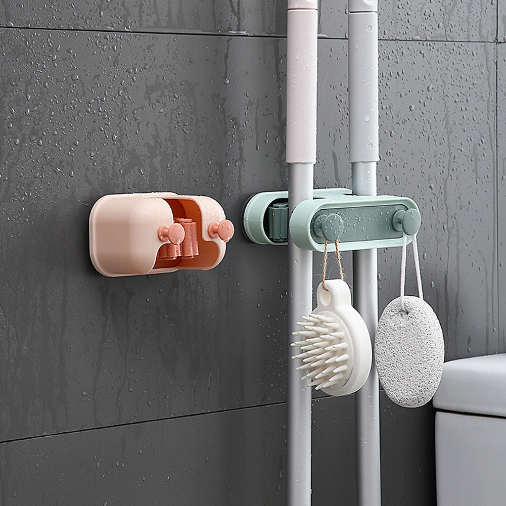 Nordic Mop Clip Haak Multifunctionele Zelfklevende Keuken Plank Opslag Borstel Bezem Hanger Gratis Ponsen Huishoudelijke Badkamer Tool