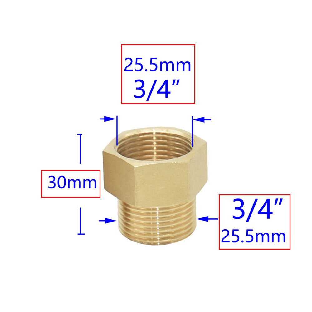 Brass Male 1/2 3/4 1 Inch Female Threaded Connector Pipe Repair Extend Reducing Adapter Copper Joint For Bathroom Faucets