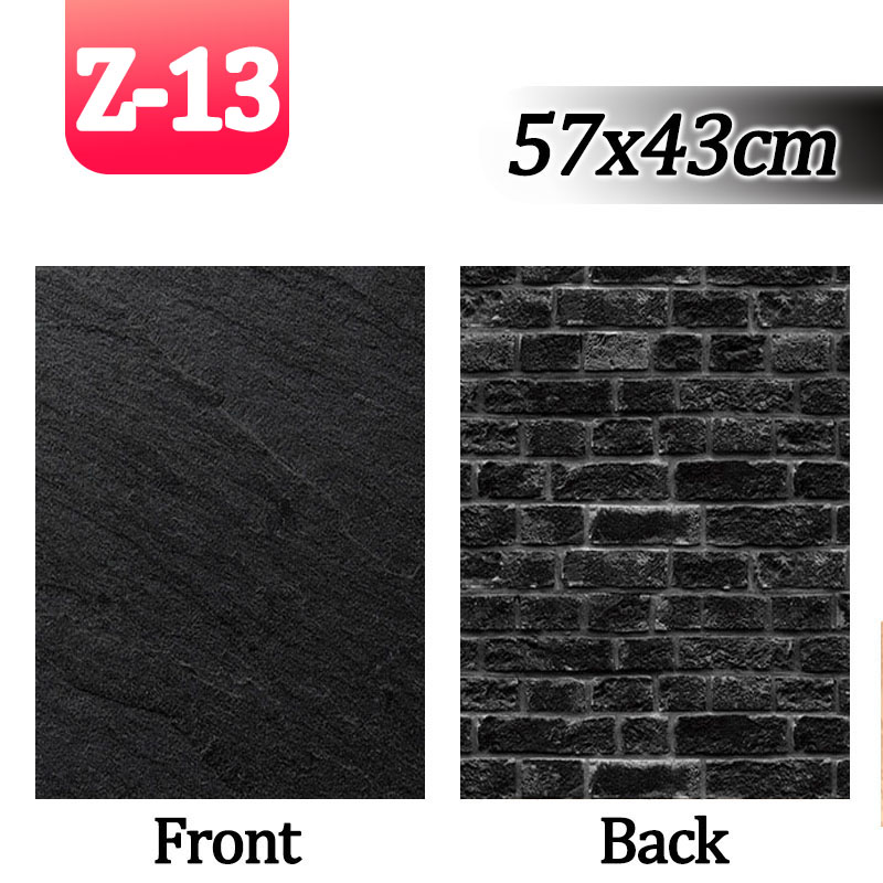 Fondos de fotografía de mármol 57*43CM 2 caras grano de madera foto fondo papel tapiz estudio productos impermeables accesorios fotográficos: Dark Brown