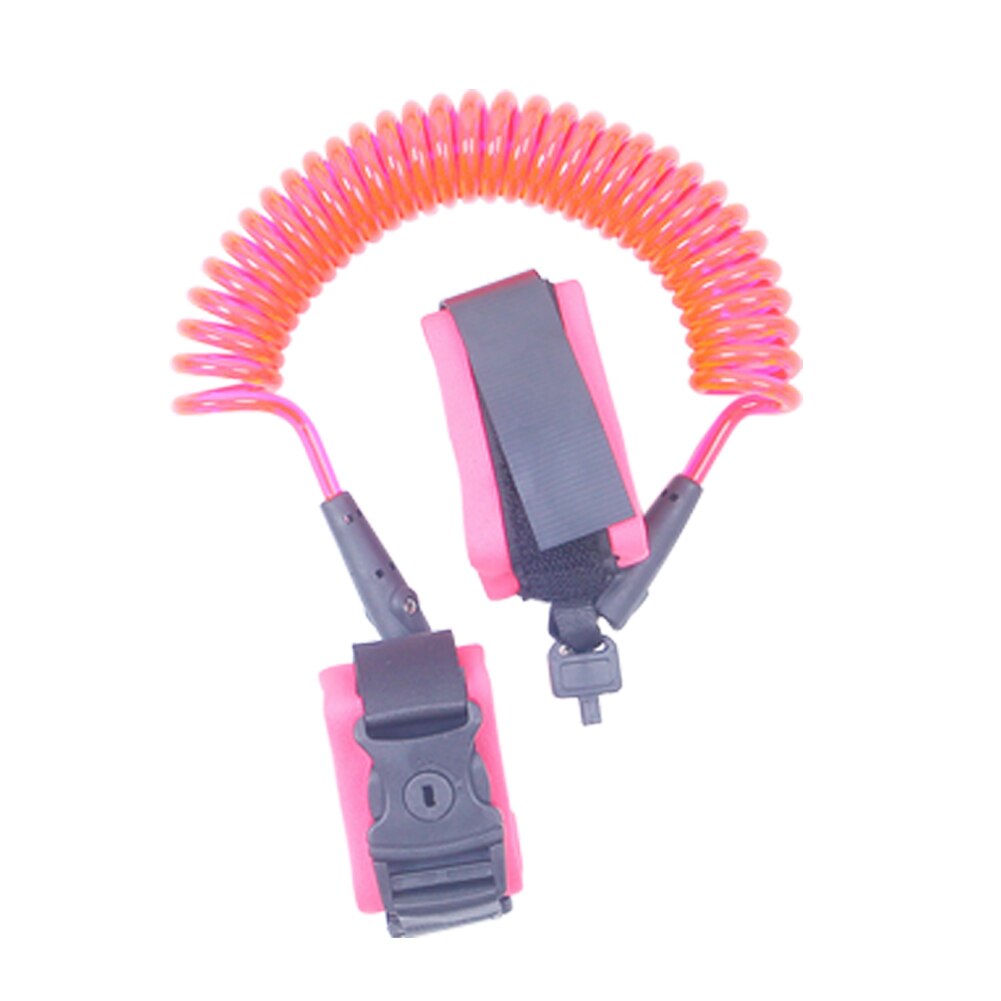 Walking Strap Rotatable Safety Harness Traction Adjustable Anti Lost Portable Protect Supermarket Wrist Leash Kids Elasticity: Pink / 1.5m