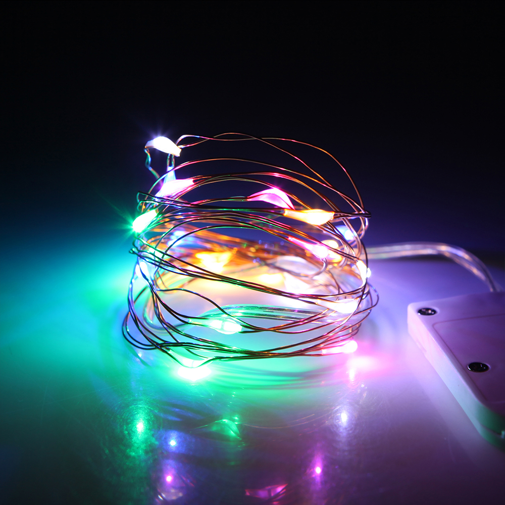 Cadena de luces LED CR2032 con pilas, Mini luces de hadas para manualidades, decoración hecha a mano, cumpleaños, 1m / 2m: changeable / 300 W