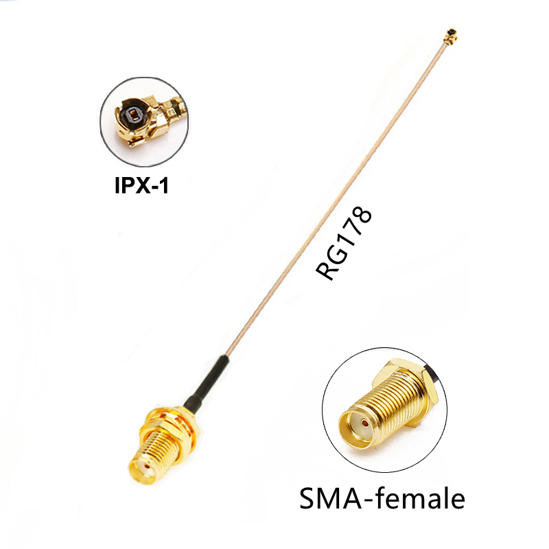 SMA a IPX-1 puente Pigtail RP SMA hembra a U.fl IPX RG178 1,13 enchufes de Cable adaptador de conectores Jack para enrutador Wifi GPS AP: Lavanda / 6P