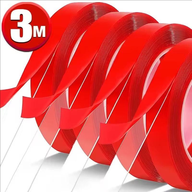 extra starkes doppelseitiges Klebeband, Acryl, transparent, keine Spuren, robustes Klebeband für Zuhause, Büro, Auto, feste Aufkleber