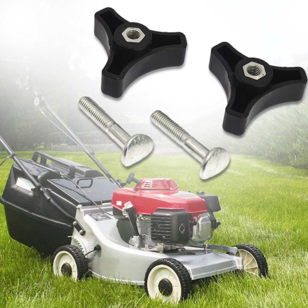 2pcs Black Lawn Machine Triangles Knob Handle Bolt Replacement Parts Nut Screw for Honda Lawn Mower Other Lawn Machine