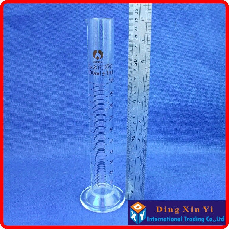 (2 pieces/lot)100ml glass measuring cylinder graduated cylinder,measuring graduates glass graduate