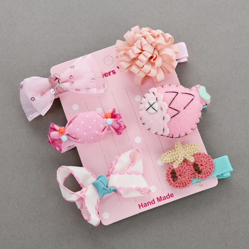 6pc Headwear Set Toys For Girls Children Accessories Ribbon Bow Hair Clip Hairpins Girl Princess Hairdress Beauty & Toys