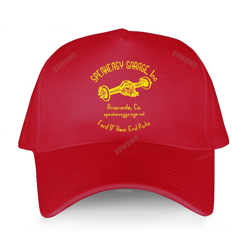 casual cotton hats for men SPEAKEASY GARAGE SHOP WINDBREAKER RAT ROD GASSER Unisex baseball caps breathable outdoor hat: red