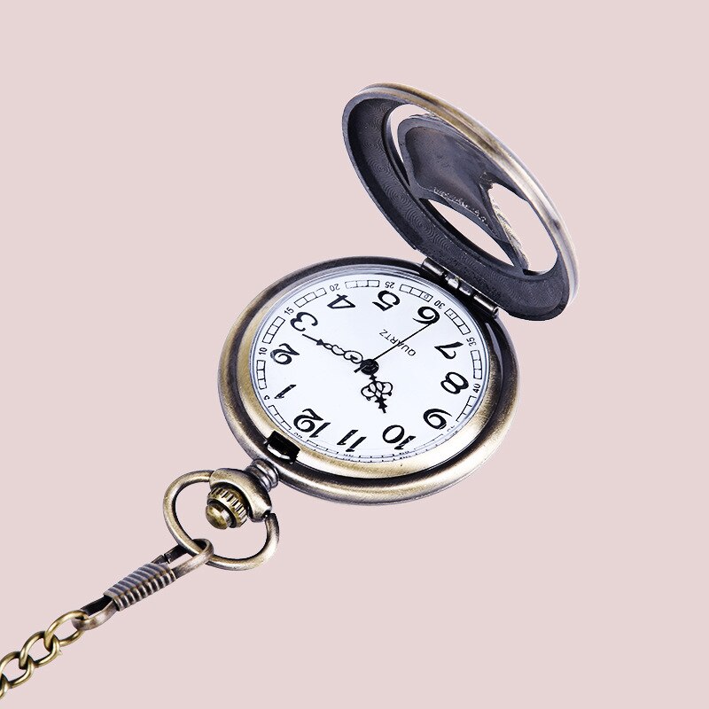 8837 Antique Eagle Pocket Watch Bronze Alloy Quartz Casual Menswear Ladies Chain Pocket watch